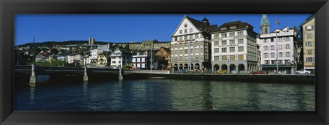 Framed Buildings at the waterfront, Limmat Quai, Zurich, Switzerland Print