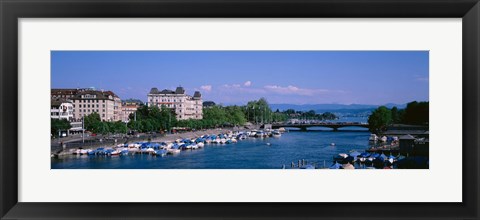 Framed High angle view of a harbor, Zurich, Switzerland Print