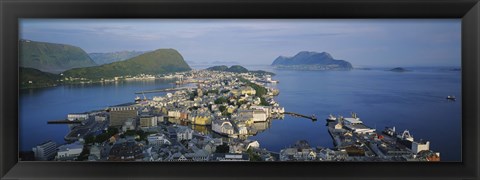 Framed High angle view of a town, Alesund, More og Romsdall, Norway Print