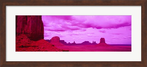 Framed Rock Formations with Purple Clouds, Monument Valley, Arizona, USA Print