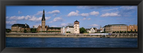 Framed Rhine River, Dusseldorf, Germany Print