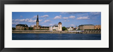 Framed Rhine River, Dusseldorf, Germany Print