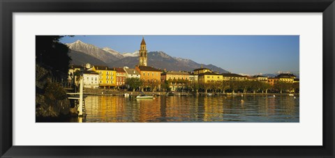 Framed Town At The Waterfront, Ascona, Ticino, Switzerland Print