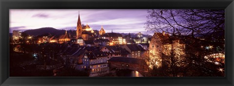 Framed Night, Baden, Switzerland Print