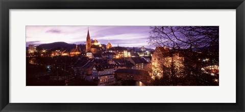 Framed Night, Baden, Switzerland Print