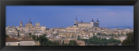 Framed Aerial view of a city, Alcazar, Toledo, Spain Print