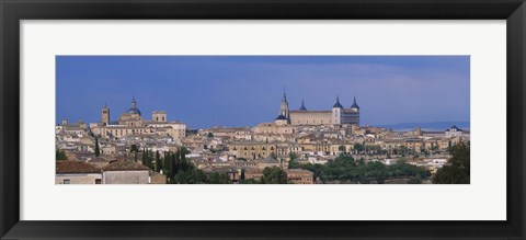 Framed Aerial view of a city, Alcazar, Toledo, Spain Print