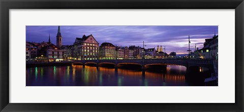 Framed River Limmat Zurich Switzerland Print