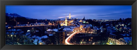 Framed Night Bern Switzerland Print