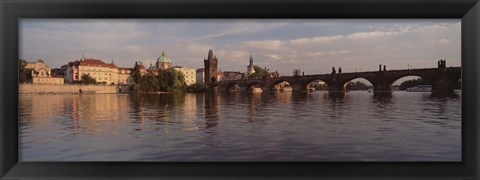 Framed Charles Bridge Vltava River Prague Czech Republic Print