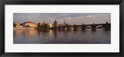 Framed Charles Bridge Vltava River Prague Czech Republic Print