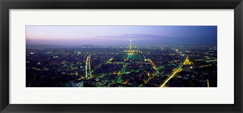 Framed Aerial view of a city, Paris, France Print