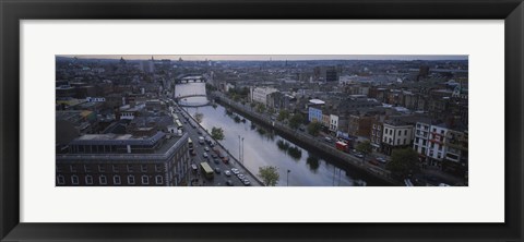 Framed High angle view of a city, Dublin, Leinster Province, Republic of Ireland Print