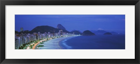 Framed Beach, Copacabana, Rio De Janeiro, Brazil Print