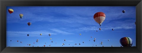 Framed Low angle view of hot air balloons, Albuquerque, New Mexico, USA Print