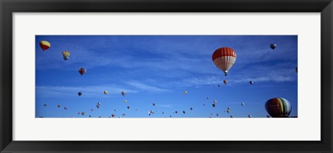 Framed Low angle view of hot air balloons, Albuquerque, New Mexico, USA Print