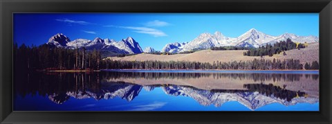 Framed Little Redfish Lake Mountains ID USA Print