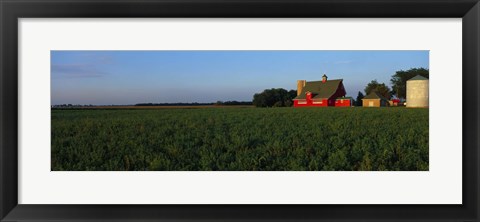 Framed Farm Fields Stelle IL USA Print