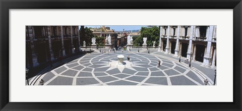 Framed High angle view of a town square, Piazza del Campidoglio, Rome, Lazio, Italy Print