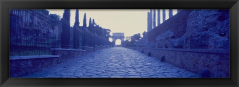 Framed Roman Forum, Rome, Lazio, Italy (black and white) Print