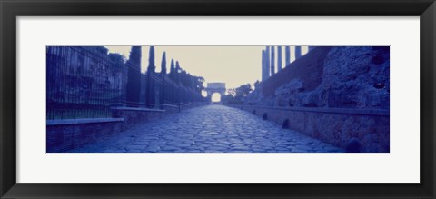 Framed Roman Forum, Rome, Lazio, Italy (black and white) Print