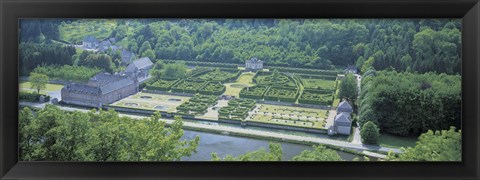 Framed Aerial View, Freyr Castle, Ardennes, Belgium Print