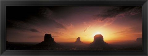 Framed Sunset in Monument Valley, Utah Print