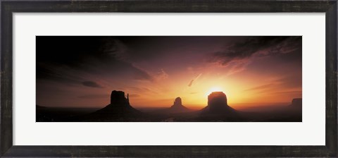 Framed Sunset in Monument Valley, Utah Print