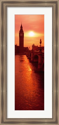 Framed Big Ben at dusk, London England Print