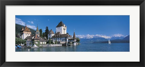 Framed Oberhofen Castle w\ Thuner Lake Switzerland Print