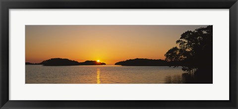 Framed Refection of sun in water, Everglades National Park, Miami, Florida, USA Print