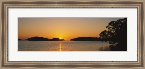 Framed Refection of sun in water, Everglades National Park, Miami, Florida, USA Print