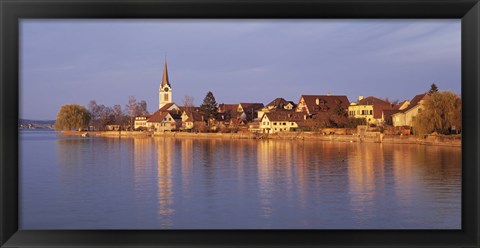 Framed Switzerland, Berlingen, Town along a shore Print