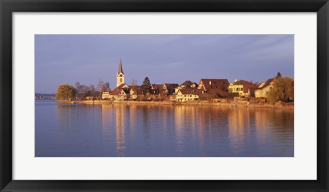 Framed Switzerland, Berlingen, Town along a shore Print