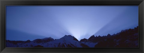 Framed Sun Rays, Canton Glarus, Switzerland Print