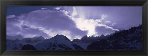 Framed Switzerland, Canton Glarus, View of clouds over snow covered peaks Print