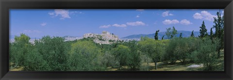 Framed Ruined buildings on a hilltop, Acropolis, Athens, Greece Print