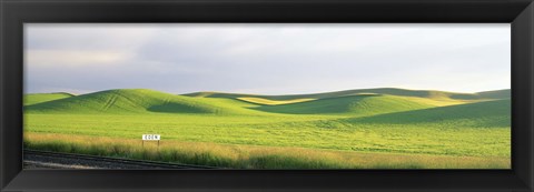 Framed Eden Train Stop, Palouse, Whitman County, Washington State, USA Print