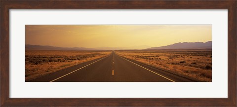 Framed Desert Highway, Nevada, USA Print