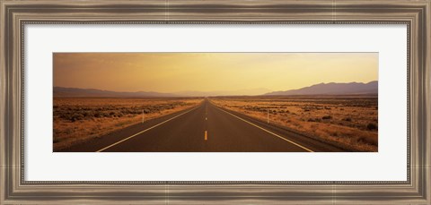 Framed Desert Highway, Nevada, USA Print