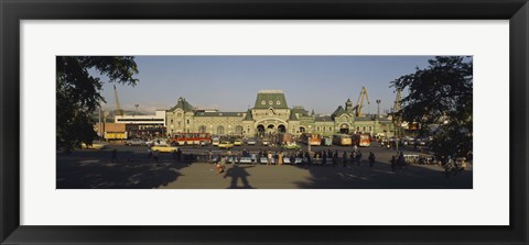 Framed Facade of a railroad station, Vladivostok, Primorsky Krai, Russia Print