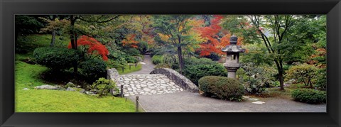 Framed Stone Bridge, The Japanese Garden, Seattle, Washington State Print