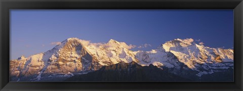 Framed Low Angle View Of Snowcapped Mountains, Bernese Oberland, Switzerland Print