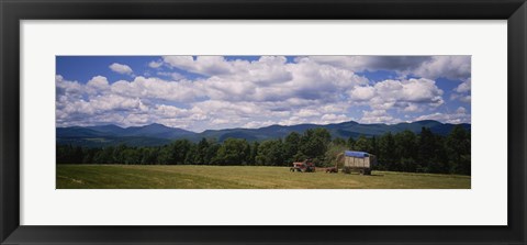 Framed Tractor on a field, Waterbury, Vermont, USA Print