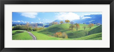 Framed Rolling Landscape, Zug, Switzerland Print