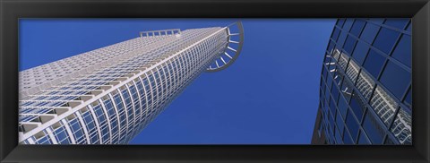 Framed Low Angle View Of Bank Buildings, Frankfurt, Germany Print