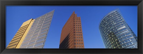 Framed Low Angle View Of Skyscrapers, Potsdam Square, Berlin, Germany Print