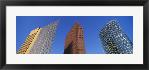 Framed Low Angle View Of Skyscrapers, Potsdam Square, Berlin, Germany Print