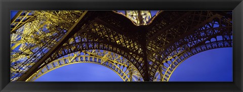 Framed France, Paris, Eiffel Tower, from below Print