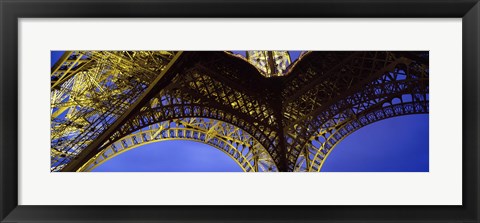 Framed France, Paris, Eiffel Tower, from below Print